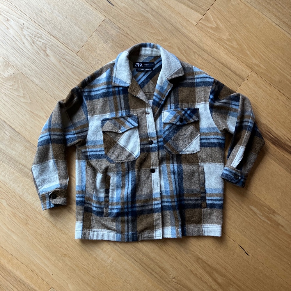 Zara oversized wool blend shacket, xsmall
